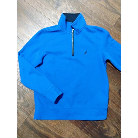 Nautica Sweater Men's Size Small Blue Pullover Casual Mock Neck 1/4 Zip Fleece - Picture 1 of 6